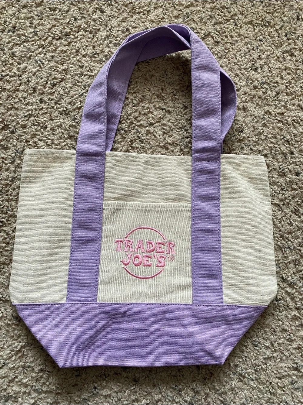 Trader Joe’s Lavender & Cream Mini Pastel Tote Bag